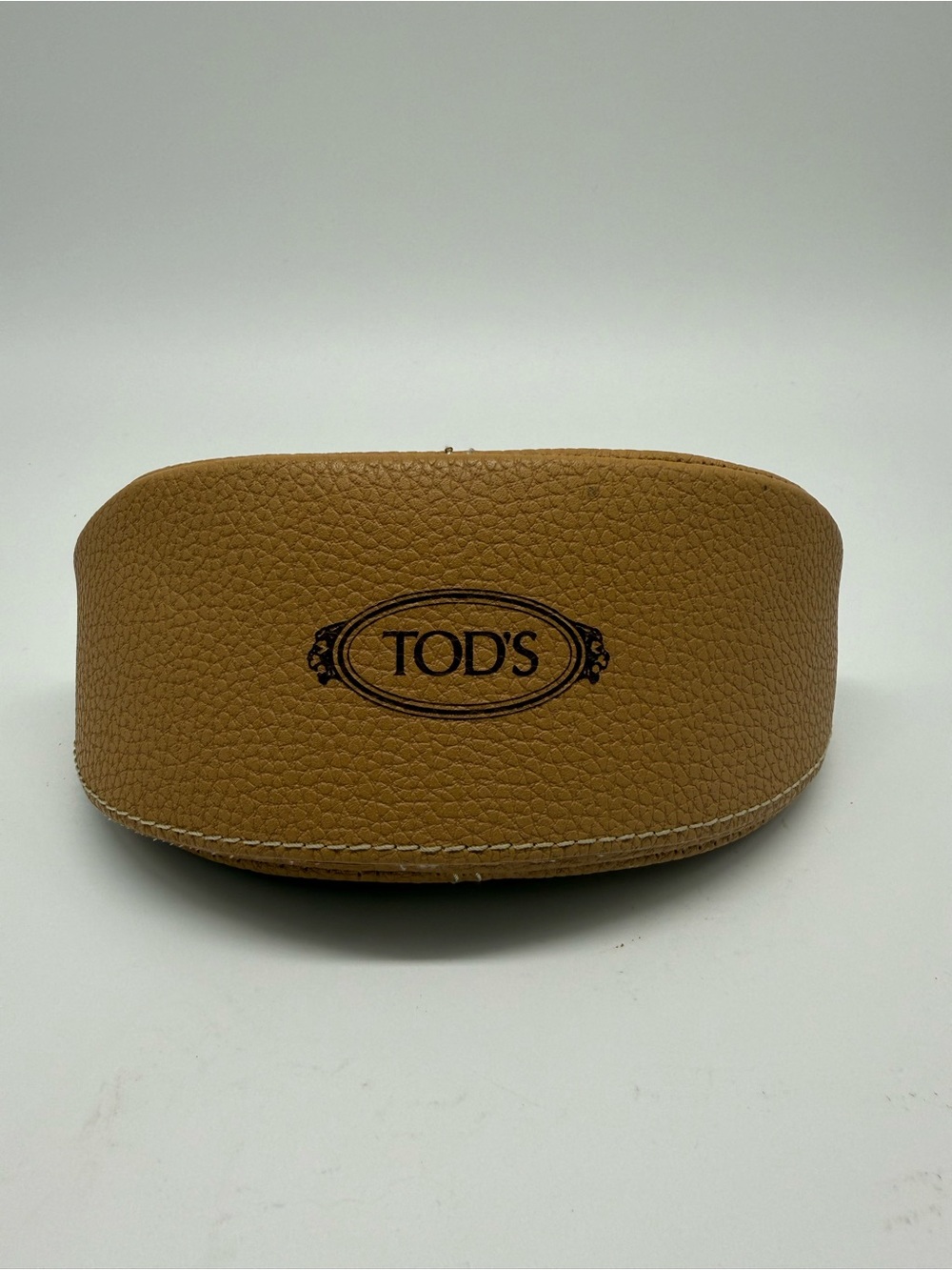 Tod's Brown Pebbled Leather Eyewear Case with cleaning cloth